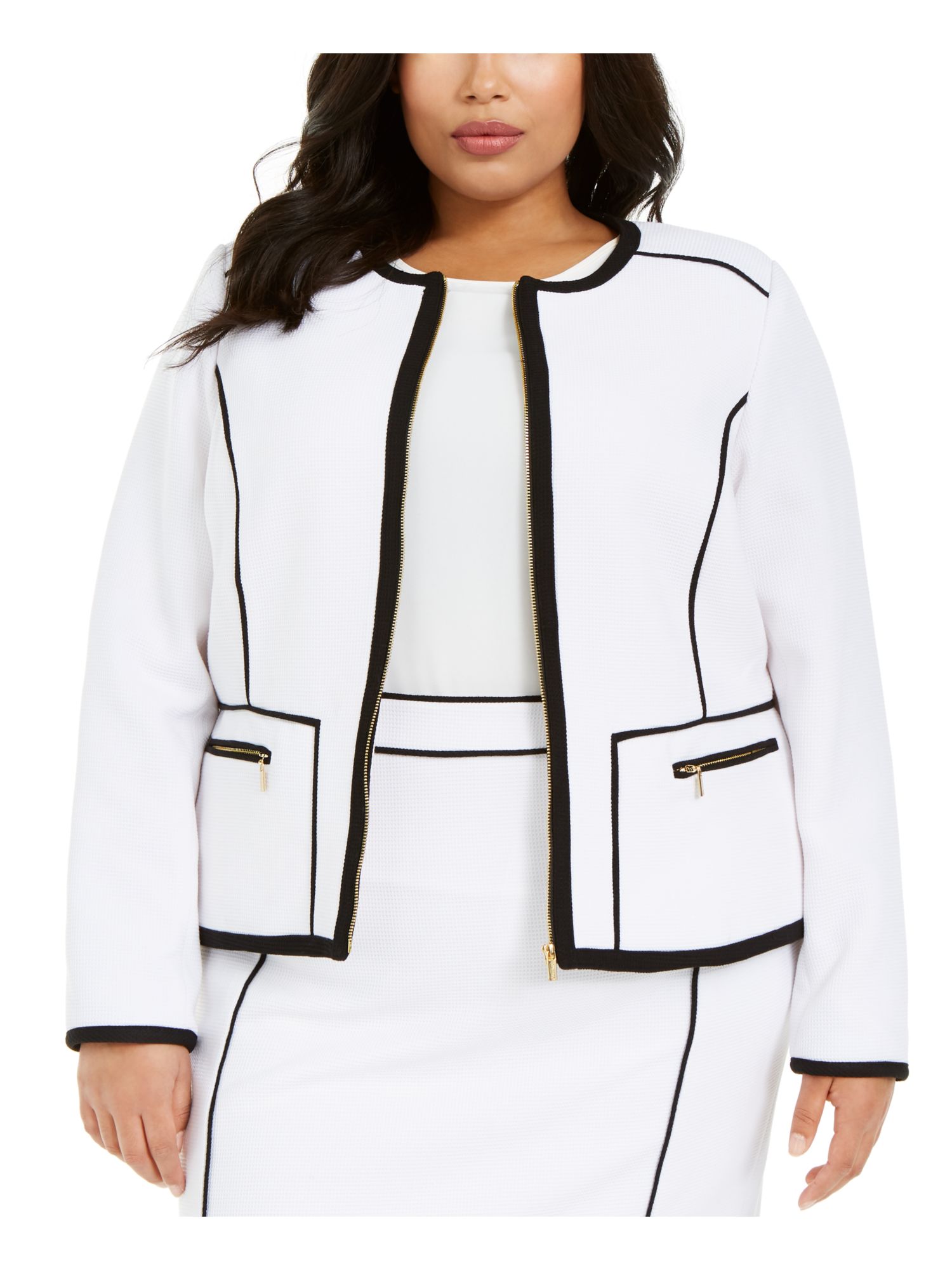 calvin klein white pea coat