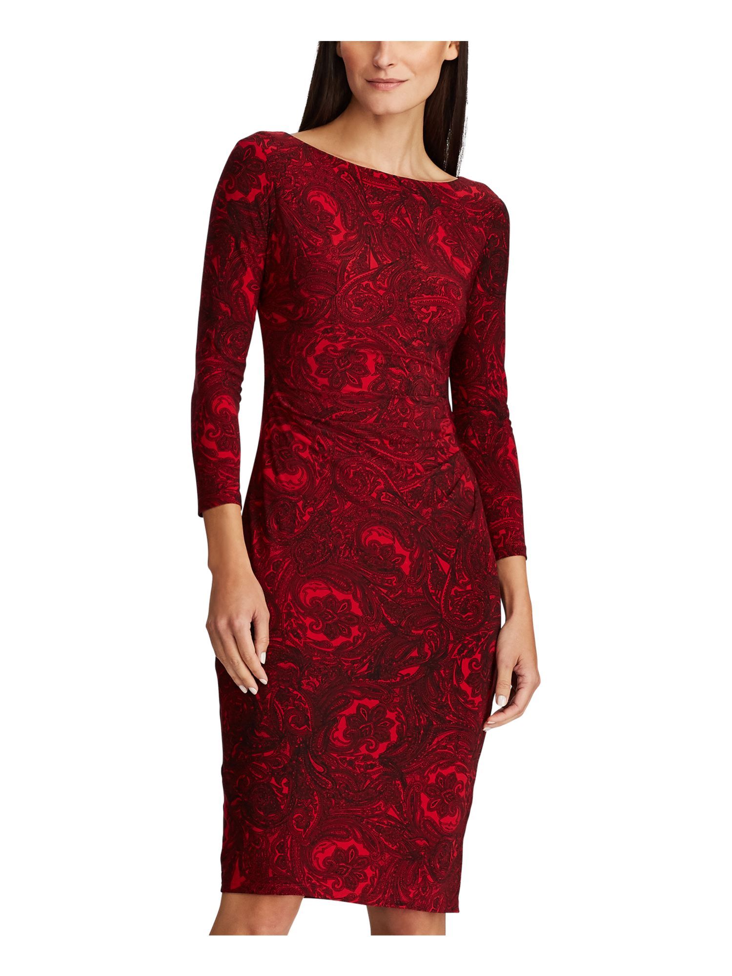 ralph lauren long red dress