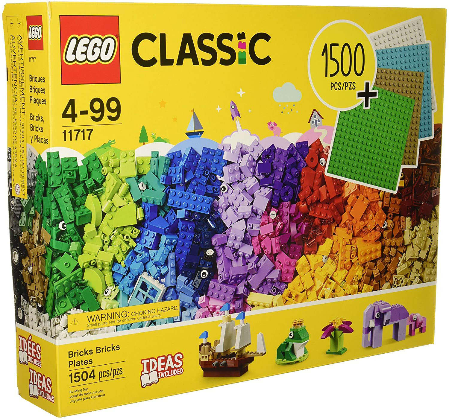 ₪25 מתנה בקנייה ב₪50 ומעלה באתר American Outlets! 35 LEGO Classic Bricks Bricks Plates 1504 Pieces with Plates Included (11717)