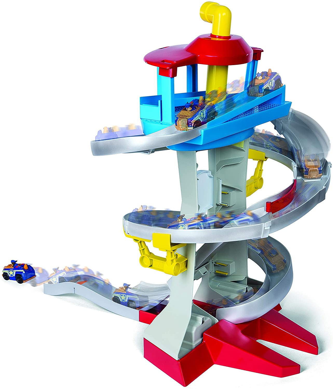 מפרץ ההרפתקאות - מגדל פיקוח ענק! עם מסלול מכוניות ו2 רכבים רק ב₪218! 11 Paw Patrol, True Metal Adventure Bay Rescue Way Playset with 2 Exclusive Die-Cast Vehicles