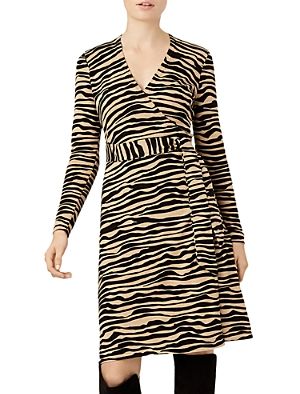 zebra wrap dress