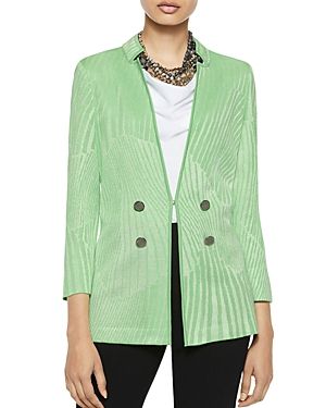Misook Lustrous Botanical Knit Jacket 
