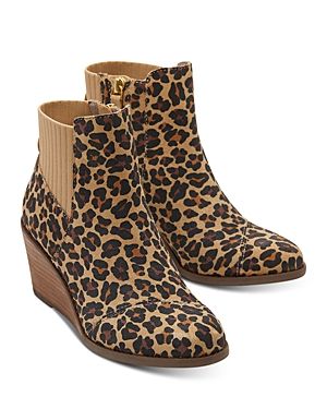 cheetah print wedge booties