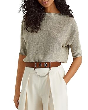 lauren ralph lauren metallic linen blend sweater