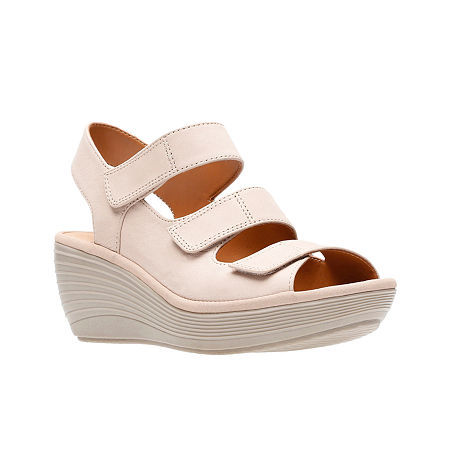 clarks beige wedge sandals