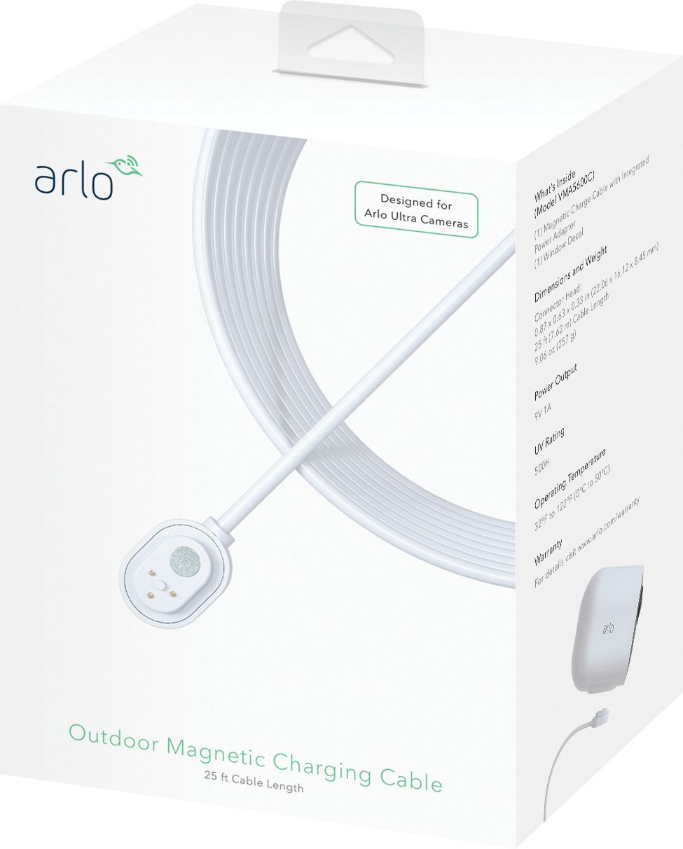 Arlo 25' Outdoor Charging Cable for Pro 5S 2K, Pro 4, Pro 3