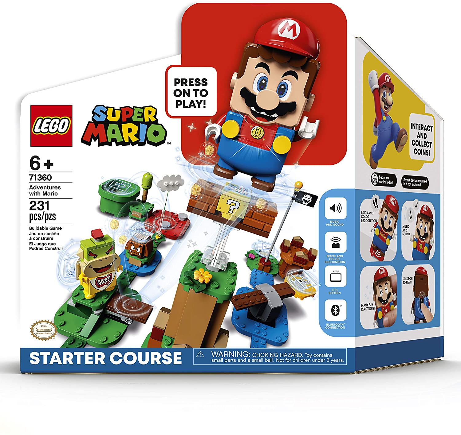 ₪25 מתנה בקנייה ב₪50 ומעלה באתר American Outlets! 33 LEGO Super Mario Adventures with Mario Starter Course 71360 Building Kit, Creative Gift Toy for Kids, Interactive Set Featuring Mario, Bowser Jr. and Goomba Figures, New 2020 (231 Pieces)