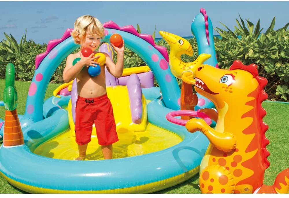 Intex Dinoland Inflatable Play Center, 131in X 90in X 44in, for Ages 3+
