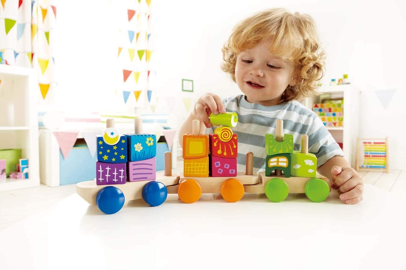 hape fantasia blocks train