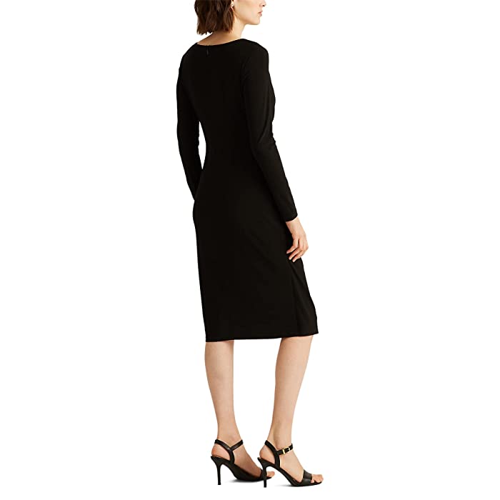 LAUREN Ralph Lauren Matte Jersey Surplice Dress | American Outlets