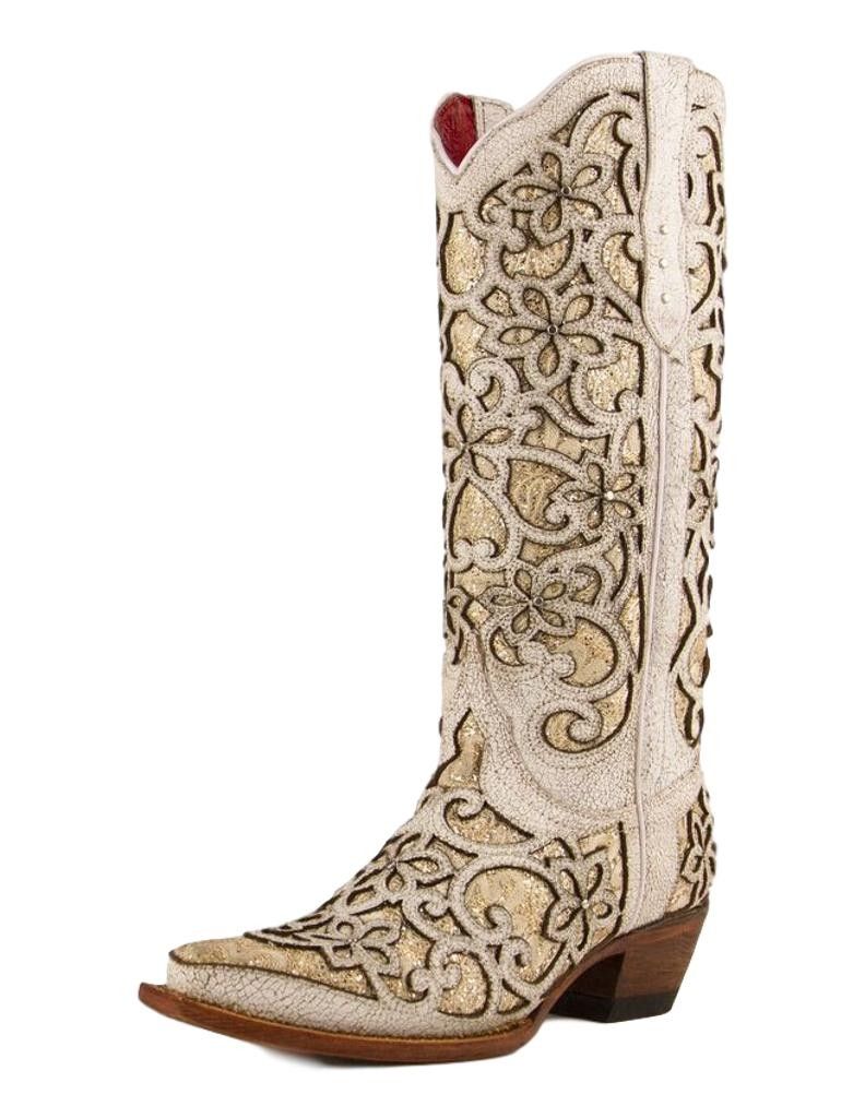 white rhinestone boots