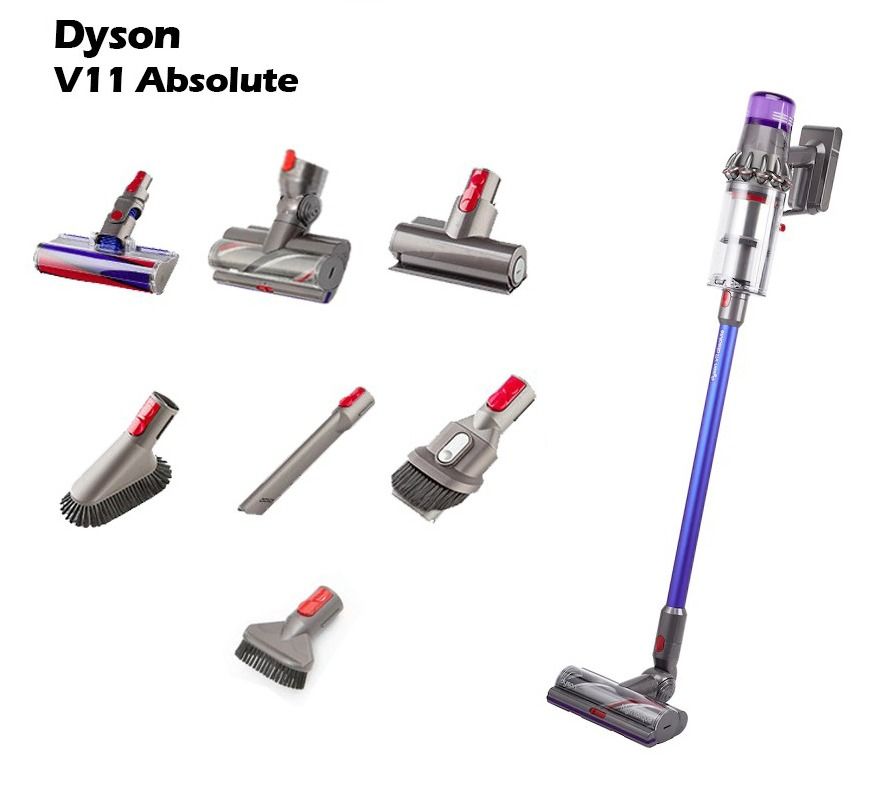 שואב אבק דייסון Dyson V11 Absolute רק ב₪1,999! 9 Dyson V11 Absolute Cordless Stick Vacuum - Iron/Purple